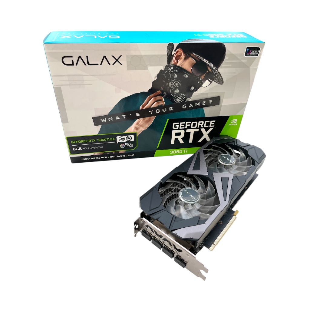 การ์ดจอ​ GALAX RTX 3060 Ti EX 8GB RGB (มือสอง) การ์ดจอต่อไฟเพิ่ม 8 pin มีกล่องทุกใบ ComDD