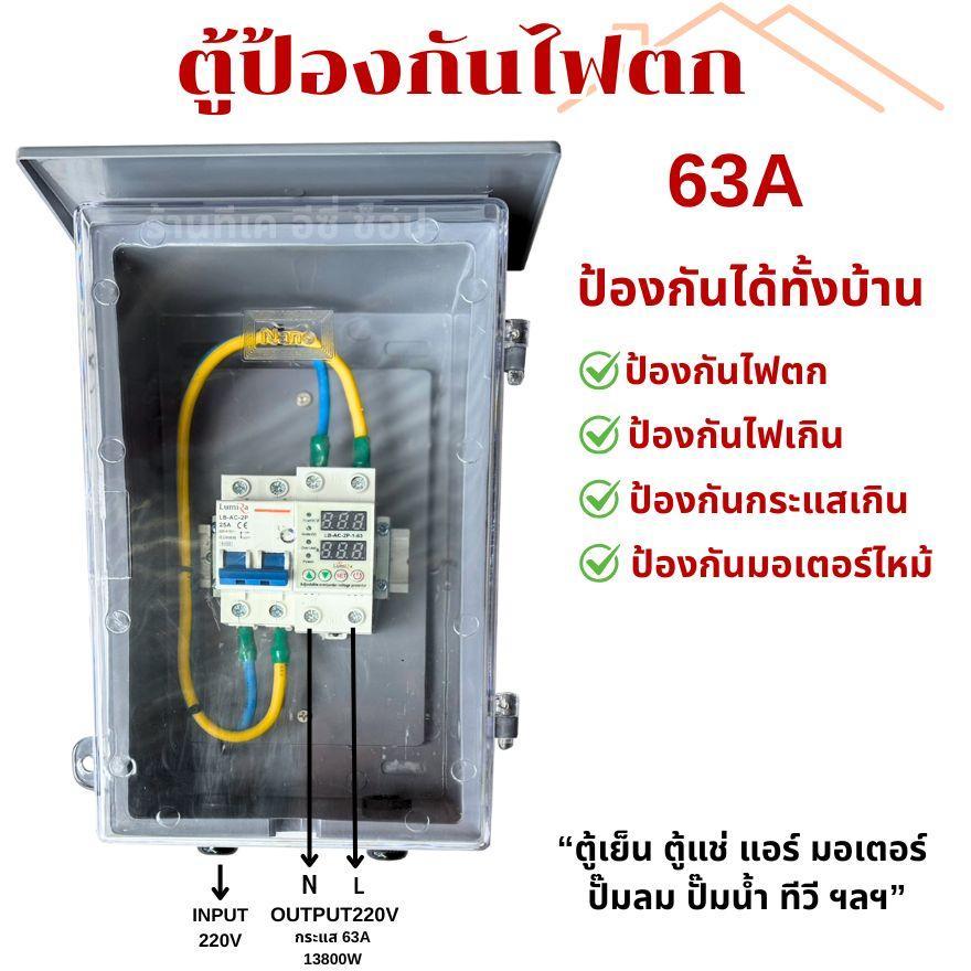 ตู้ป้องกันไฟตก ไฟเกิน ป้องกันกระแสเกิน ป้องกันไฟกระชาก ป้องกันได้ทั้งบ้าน