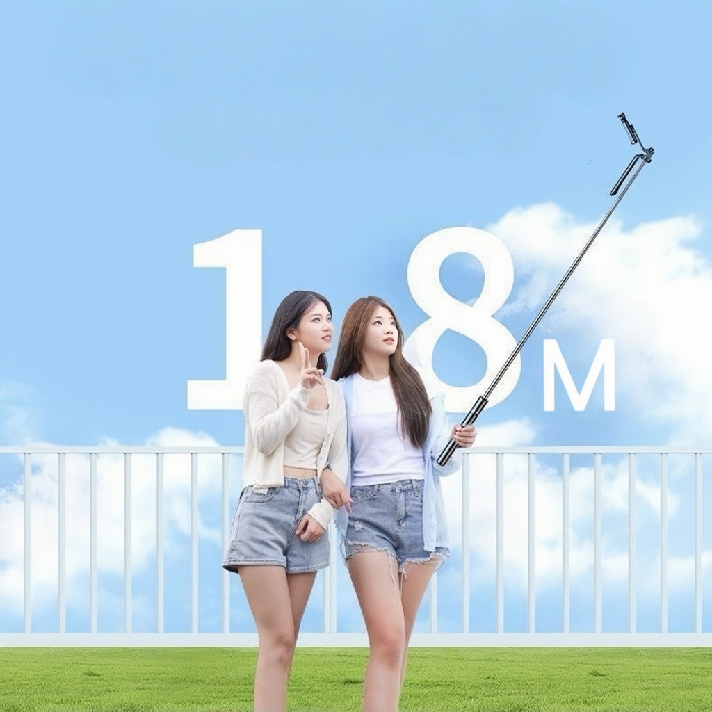 ขาตั้งกล้องแบบพับได้ ไม้เซลฟี่ R16 แบบยืดไสลด์ ยาว 180 ซม. ถ่ายภาพหมุนได้ 360° รีโมทคอนโทรลบลูทูธ