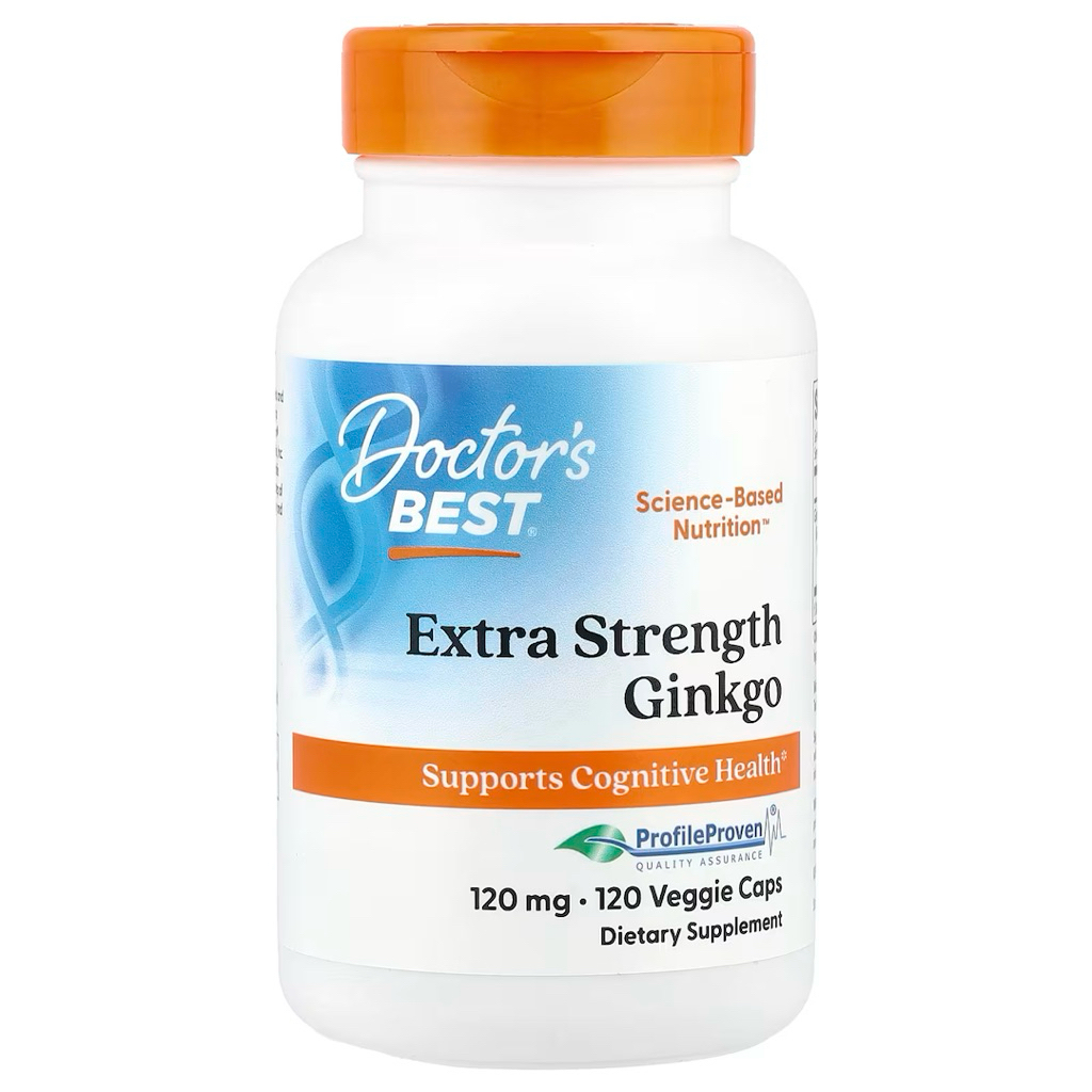 แปะก๊วย Doctor’s Best Extra Strength Ginkgo 120 mg, 120 Veggie Caps