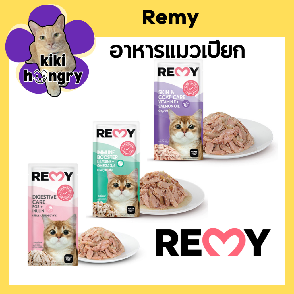Remy [48ซอง] อาหารเปียกแมว สูตรดูแลสุขภาพ ไม่เติมเกลือ ขนาด 70 กรัม