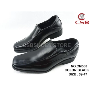 CSB รองเท้าหนังดำรหัส CM500 มีไซส์ใหญ่ 39-47  รองเท้าคัดชูส์สำหรับนักเรียน นักศึกษา ใส่ทำงานได้