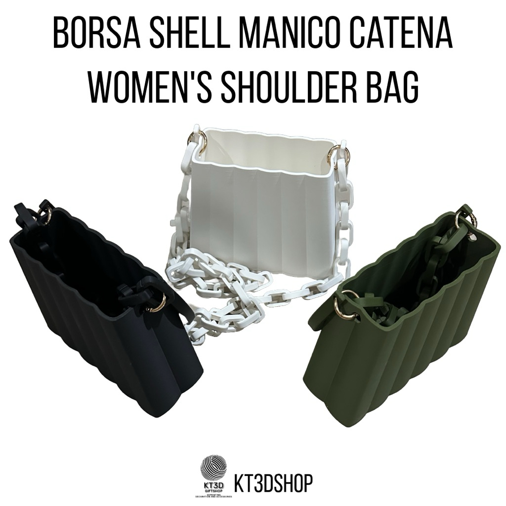 กระเป๋าสะพายไหล่ Borsa Shell Manico Catena (3DPrint)