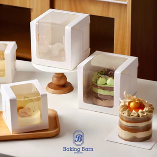 Baking barn (10ชิ้น/แพ็ค) กล่องเค้ก หน้าต่างใส Cake box กล่องเค้กชิ้น กล่องใส่ขนม