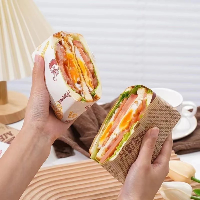 BLIVO กระดาษห่อแซนวิช (100ใบ/แพ็ค)ขนาด 28*38 ซม. ห่อเบอร์เกอร์ เบเกอรี่ ห่ออาหาร และรองอาหาร - รูปที่ 7