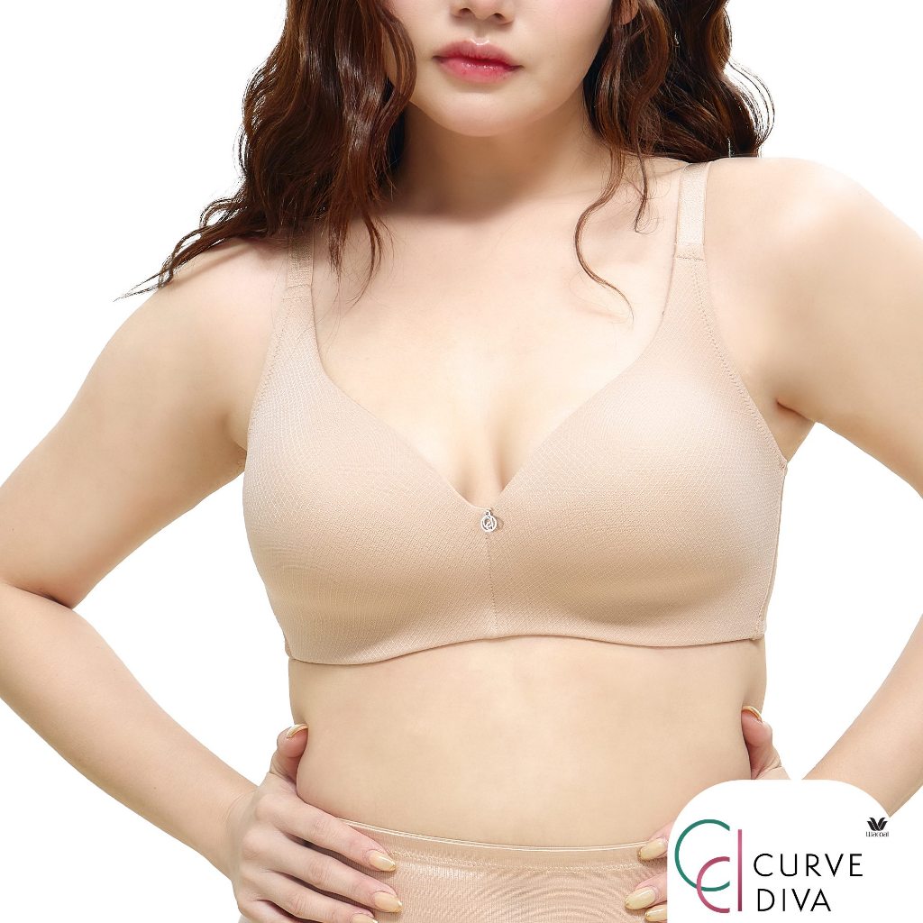 Wacoal Curve Diva บราไร้โครงเก็บกระชับ สาวคัพใหญ่ รุ่น WB7549 สีเบจ (BE)