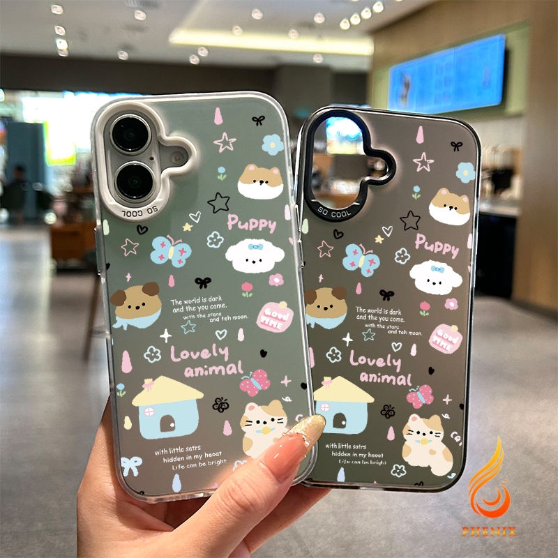 ความรัก แมวiPhone 11 15 13 14 12 Pro Max X XR XS Max 14 7 8 15 Plus 7Plus SE 2020 การ์ตูน น่ารักจัง ฟูนุลูกหมา เคส
