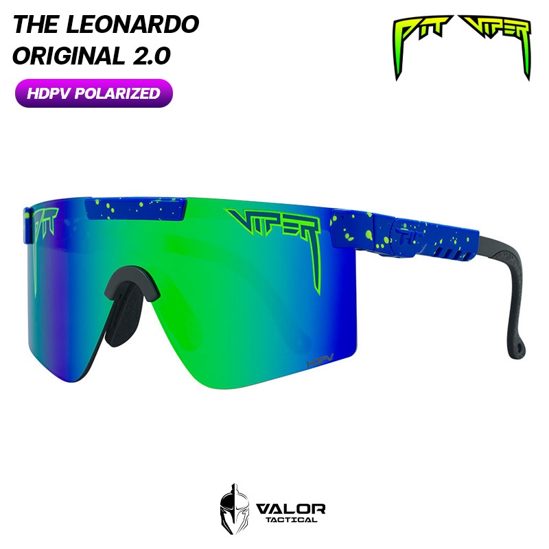 Pit Viper - The Leonardo Original 2.0, HDPV Polarized Blue-Green แว่นตากันแดด นิรภัย ป้องกันรังสี UV สำหรับกีฬาเอ็กสตรีม