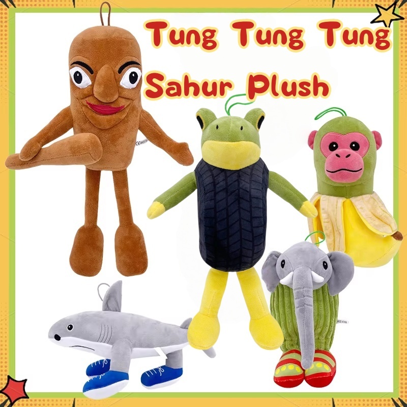Tung Tung Tung Sahur ตุ๊กตาตุ๊กตา Trrallotralala ตุ๊กตาของเล่นของขวัญวันเกิดสําหรับแฟนเด็กชายและเด็ก