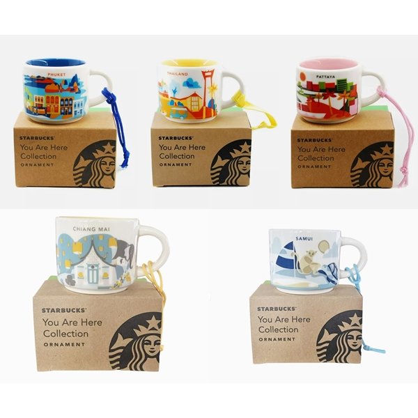 Starbucks Mug Coffee Ceramic YAH แก้วกาแฟเซรามิค You Are Here Pattaya Phuket Thailand Samui Chiang M