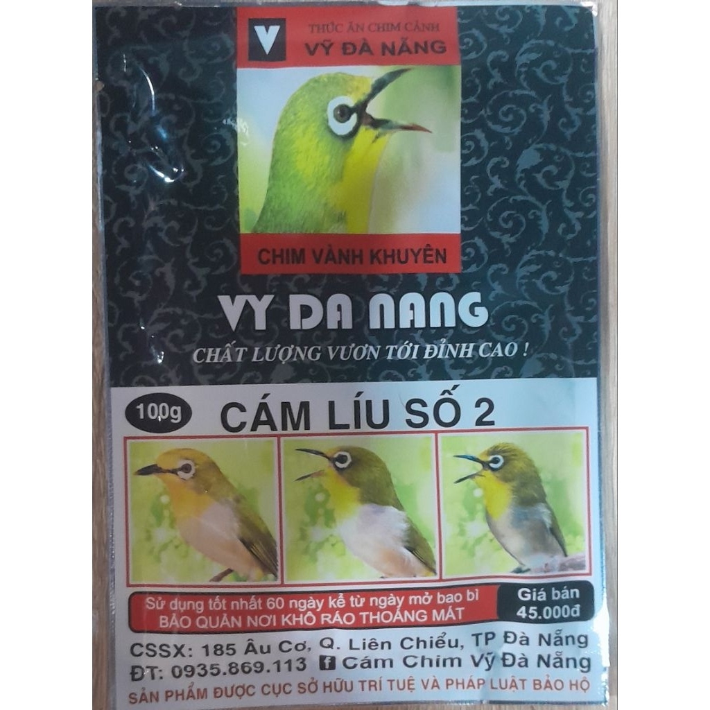 อาหารนกไวท์อาย VY Danang เกรดพรีเมี่ยม สูตรร้อง