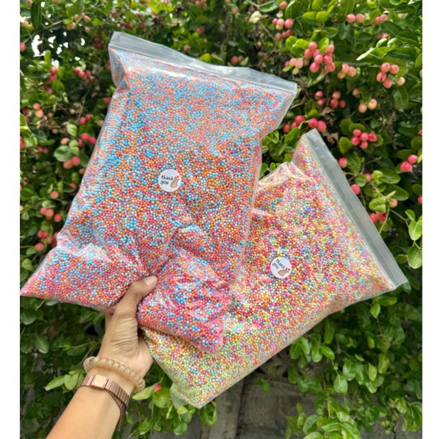 {2มิล}เม็ดโฟมสี เม็ดโฟมใส่กล่องของขวัญ โฟมสี ของตกเเต่ง สีสดสวยงานฝีมืองานประดิษฐ์ เม็ดโฟมหลากสีราคาถูก พร้อมส่ง