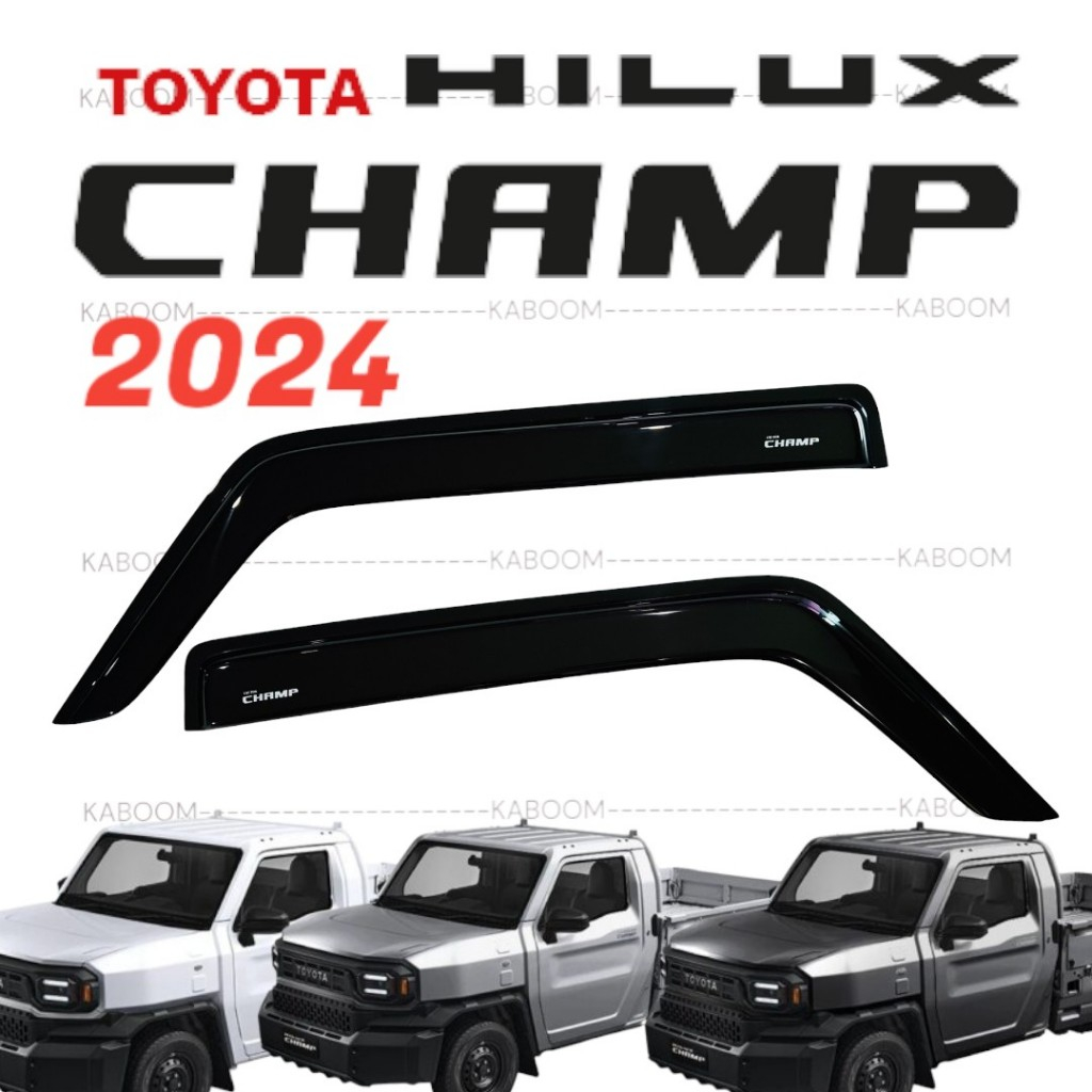 กันสาด แผงบังแดดข้างประตู TOYOTA HILUX CHAMP 2024-Now สีดำ ทรงห้าง 07-251151