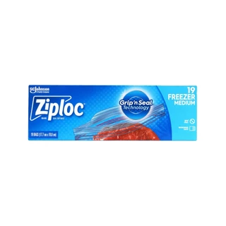 ซิปล็อค ฟรีซเซอร์ ถุงขนาดกลาง บรรจุ 19 ถุง Ziploc Freezer Bag Medium (19's)