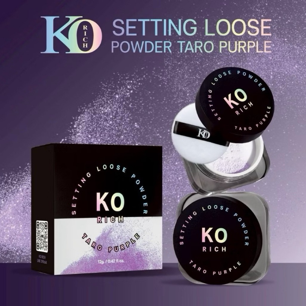 แป้งฝุ่น กล่องดำ แป้งม่วง เคโอริช Loose Powder Taro Purple Ko Rich
