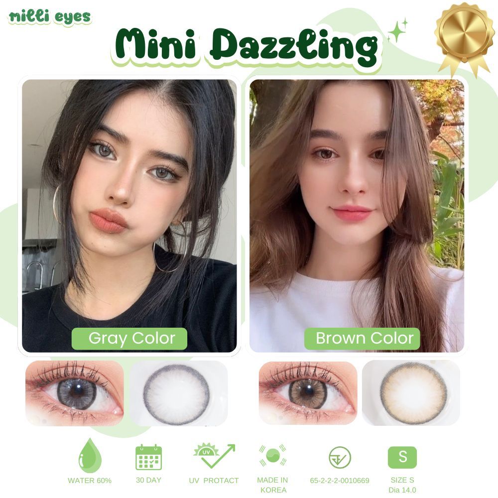 Mini Dazzling รุ่นที่ขายดีที่สุดในตอนนี้ ตาหวานมาก กรองแสง เลนส์ไฮโดรเจล คอนแทคเลนส์  ฝาทอง Wewink ค
