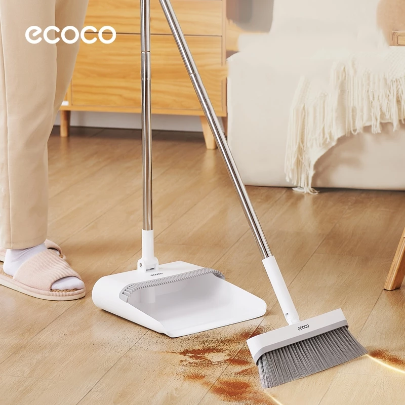 [พร้อมส่ง]ECOCO ชุดไม้กวาด ไม้กวาดพร้อมที่ตักผง ที่โกยผงชุดที่โกยผง สามารถพับได้