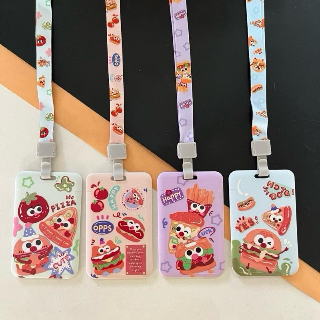( 12 ชิ้น) No.284  บัตรคล้องคอ ป้ายใส่บัตร พร้อมสาย คละลายคละสี