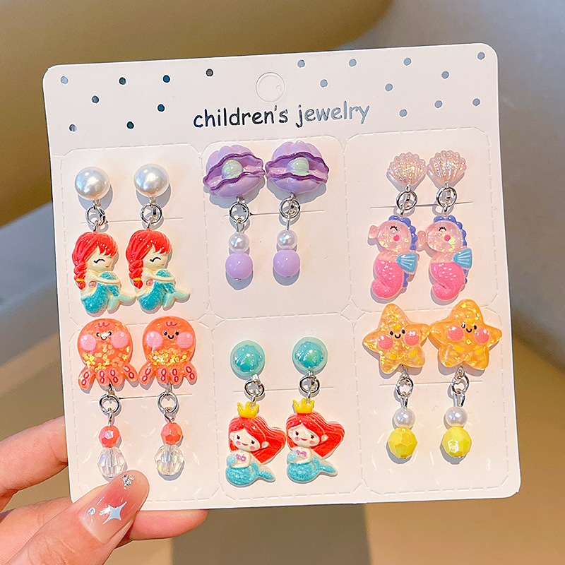 ต่างหูแบบหนีบ⭐🌈 ลายแฟนซี ต่างหูเด็ก ไม่ต้องเจาะรู - รูปที่ 2