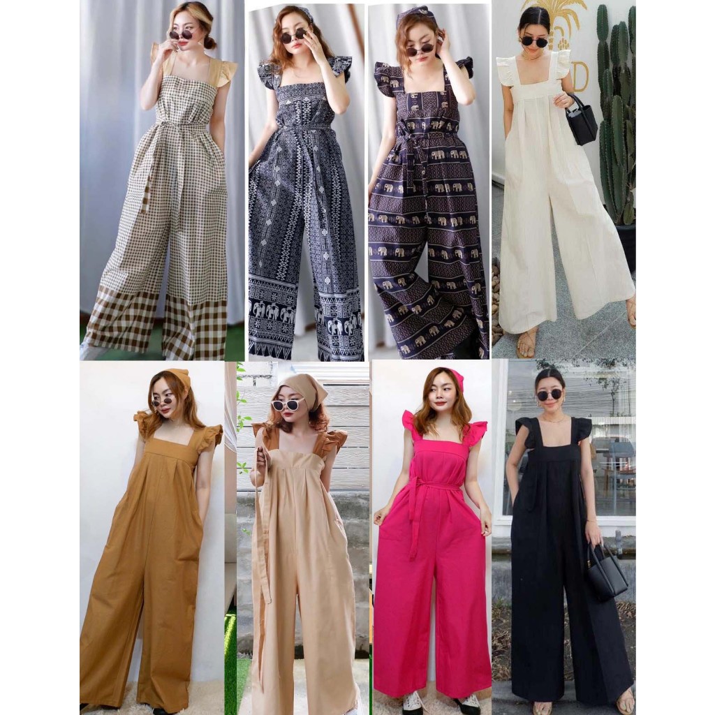 ชุดจั้มสูทขายาว ผ้าฝ้าย