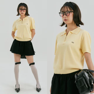 (พร้อมส่ง)Bemingtop909(S-XL)-Cody Half-Zip Polo – เสื้อโปโลไหมพรมคอซิป เนื้อผ้าถักแน่นแต่นุ่ม