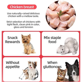 อกไก่ ขนมแมว ขนมสุนัข อกไก่สำหรับ อกไก่ต้ม อาหารแมวเปียก ขนมสำหรับสัตว์เลี้ยง โภชนาการ รสชาติอร่อย พร้อมรับประทาน 40กรัม