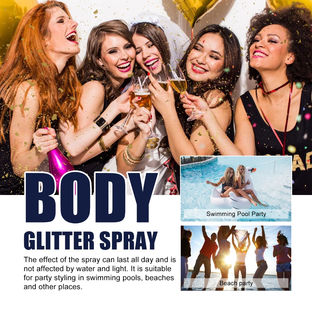Jaysuing สเปรย์กลิตเตอร์ สเปรย์กากเพชร glitter spray สเปรย์​ไฮไลท์ สเปรย์ชิมเมอร์ กริตเตอร์วิ้งๆ - รูปที่ 6