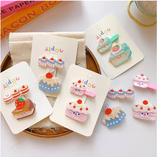 🌸💖พร้อมส่งในไทย🌸💖กิ๊บติดผม คลิปผมน่ารัก กิ๊บหนีบผม รูปเค๊ก หมี แมว 🌞🌞❤️🙏จส