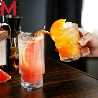 M KITCHEN แก้วน้ำ แก้วทรงเหลี่ยม 350ml แก้วคาเฟ่ แก้วใส แก้วน้ำ แก้วกาแฟ แก้ววิสกี้ แก้วหรู แก้วค็อกเทล (A0)
