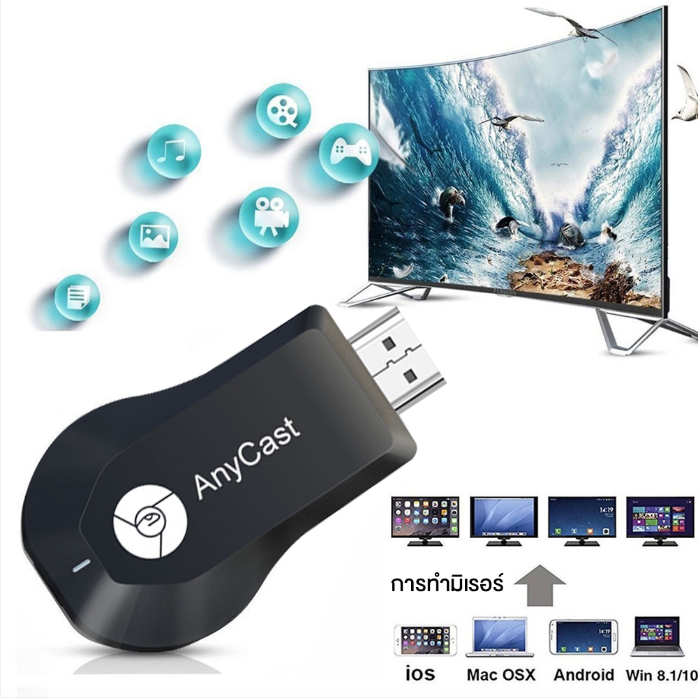 Anycast M18 Plus HDMI WIFI Display HDTV อุปกรณ์เชื่อมต่อมือถือไปทีวี ใหม่ล่าสุด M18plus