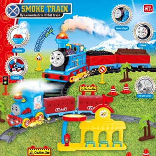 รถไฟของเล่น มีไฟ มีเสียง พ่นไอน้ำได้ ปล่อยควันเหมือนของจริง …