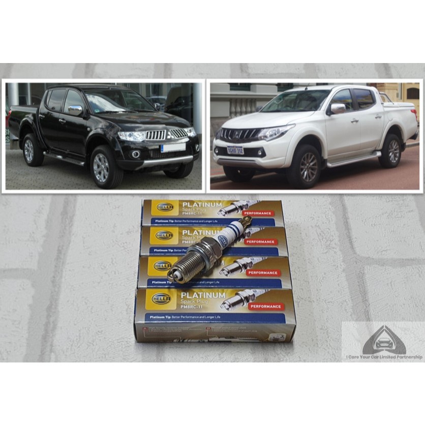 หัวเทียน แพลทตินัม Mitsubishi Triton ( 2005 - 2019 ) ชุด 4 หัว  ระยะการใช้งาน 60,000 กม : Hella PM8RC-11