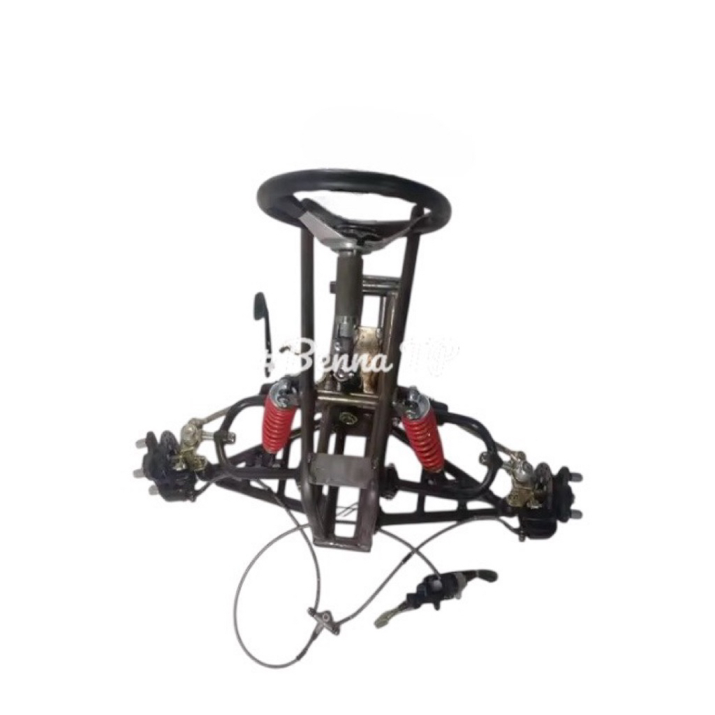 ชุดโครงหน้ารถ ATV ปีกนก โช๊ค แฮนด์ เบรคสองล้อหน้า ดุมล้อ 4 รู ทแยง110 ช่วงล่างด้านหน้ารถ atv