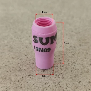 Sumo นมหนูเซรามิก WP-26 สำหรับควบคุมทิศทางของแก๊สอาร์กอนให้เข้าสู่ชิ้นงานขณะเชื่อม หัวเชื่อมทิก