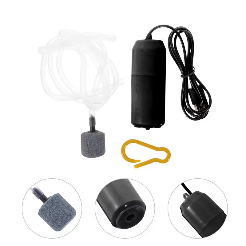 ปั๊มออกซิเจนสำหรับตู้ปลา USB เครื่องเติมอากาศแบบเงียบ เครื่องเติมอากาศแบบเงียบ อุปกรณ์ตู้ปลา