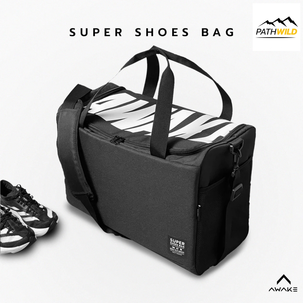 AWAKE SUPER SHOES BAG กระเป๋าใส่รองเท้า มีสายหิ้ว สายสะพาย สำหรับเดินทาง พกพาสะดวก วัสดุกันละอองน้ำ 