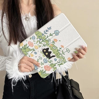 🔥พร้อมส่ง🔥เคส iPad Gen12 Gen11 Air8 11/13 ที่ใส่ปากกา ลูกแมวว่ายน้ำ เคสiPadหมุน 360° Air6 Gen10 Air5