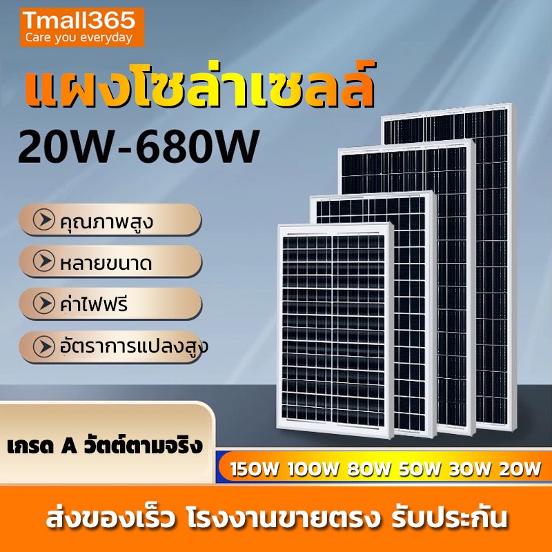 NEOBEE แผงโซลาร์เซลล์ ซิลิคอนโมโนคริสตัลไลน์ ผลิตไฟฟ้า 18V 20-300W Solar-18V