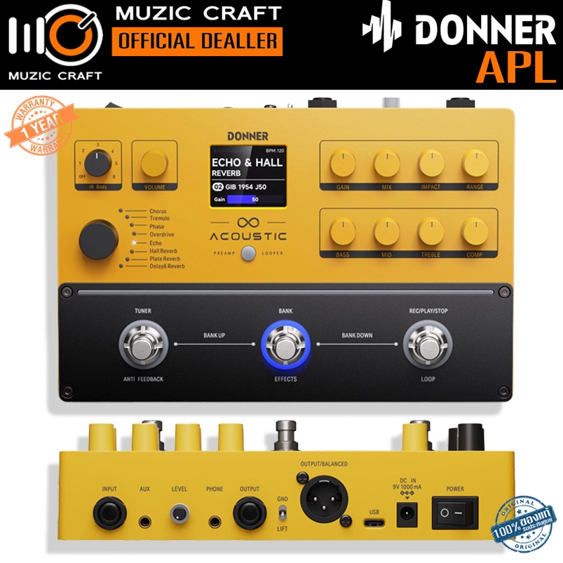 Donner APL *ของแท้รับประกัน 1ปี* Acoustic Guitar Multi Effect, มัลติเอฟเฟกต์กีต้าร์อคูสติก