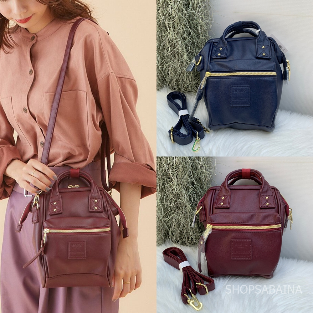 Anello แท้100% RETRO Tiny AHB3774 PU Leather 2way Micro Shoulder Bag