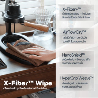(แพ็ค 50 ผืน) ผ้าไมโครไฟเบอร์ X-Fiber™ 40x40cm สำหรับ ร้านอาหาร ร้านกาแฟ | Easyathome