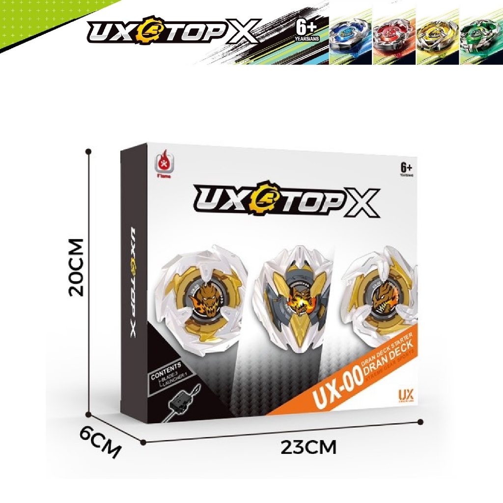 มาใหม่🔥ลูกข่าง UXATOP X UX-00 DRAN DECK STARTER ลูกข่าง ของเล่นเด็ก ลูกข่างหมุน ชุดลูกข่างเเบบเซต 3 