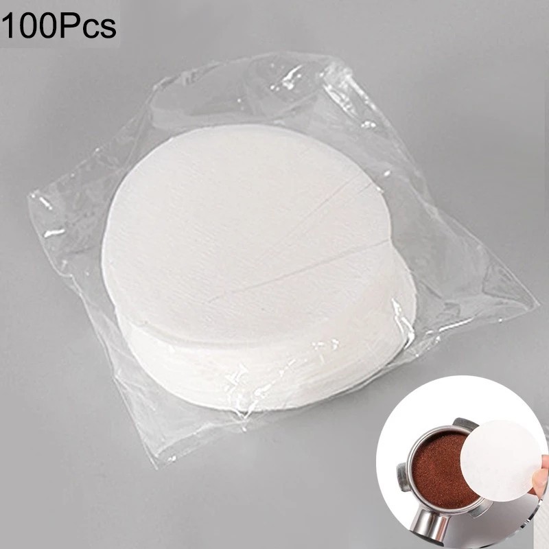 กระดาษกรองกาแฟวงกลม 100แผ่น สำหรับหม้อต้มกาแฟ Moka Pot/AeroPress Paper Filter