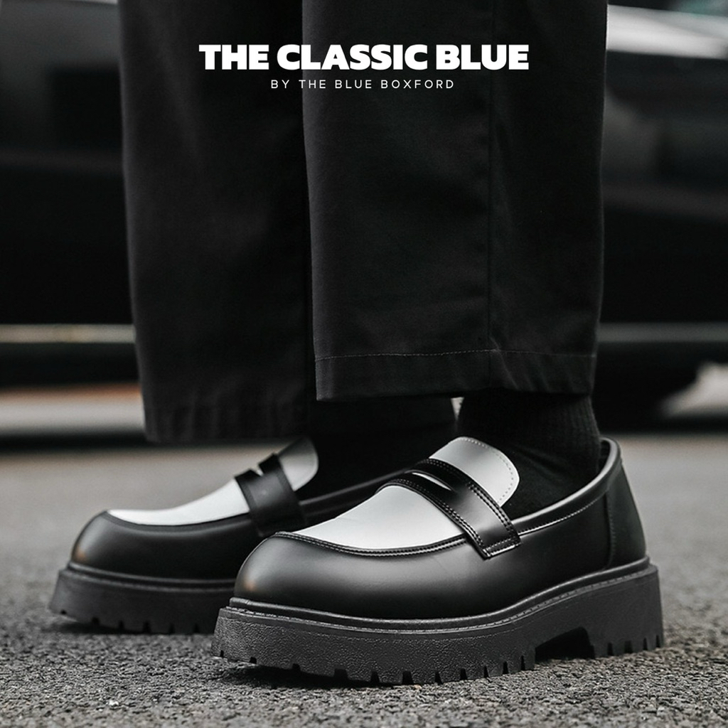 (พร้อมส่ง) The Classic blue - ZERMATT loafer shoes รองเท้าหนังโลฟเฟอร์ - ไซส์ใหญ่สุด 44 ยาว 27.5 ซม.
