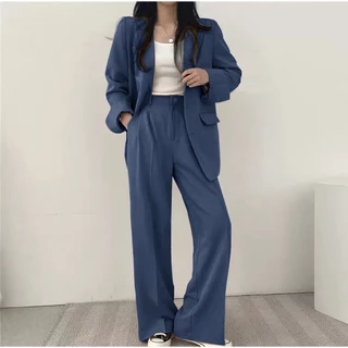 SUIT-5 ชุดเซ็ตสูท เสื้อสูท สำหรับผู้หญิง เสื้อแขนยาว กางเกงขายาว มีซับใน ผ้าคุณภาพดี ใส่ทำงาน พร้อมส่ง