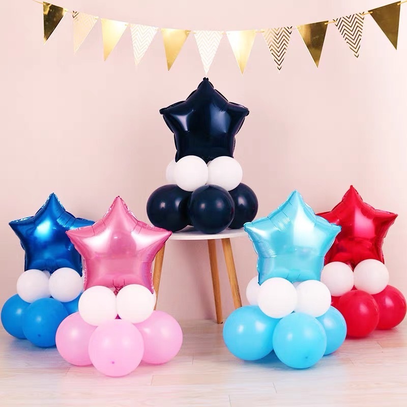 ลูกโป่ง หัวใจ ดาว ลูกโป่งฟอยล์ 18นิ้ว ฐานตั้ง ตั้งได้ ฐานลูกโป่ง