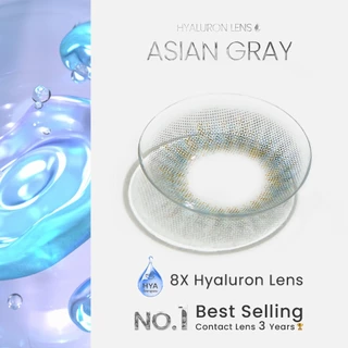 [ ซื้อ2คู่ถูกกว่า ] GLAM Hyaluron Lens💧รุ่น Asian Gray เลนส์ไฮยาลูรอน สำหรับคนตาแห้ง ตอบโจทย์คนรักสุขภาพดวงตา