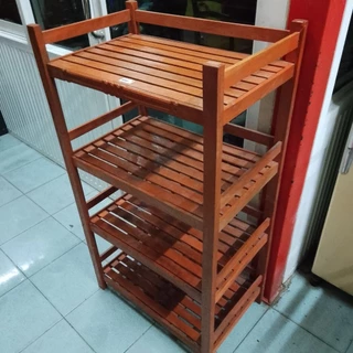 ชั้นวางของไม้ 4 ชั้น กดสั่งครั้งละ1 60 * 38 * 1 1 0 cm ประกอบเรียบร้อยพร้อมใช้งาน