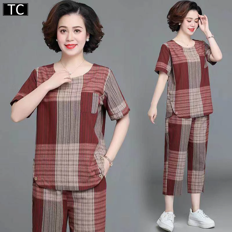 TC ชุดเซต 2 ชิ้น แฟชั่นผู้หญิงสไตล์เกาหลี ใส่ได้หลายโอกาส ระบายอากาศดี New Fashion women's รุ่น2763