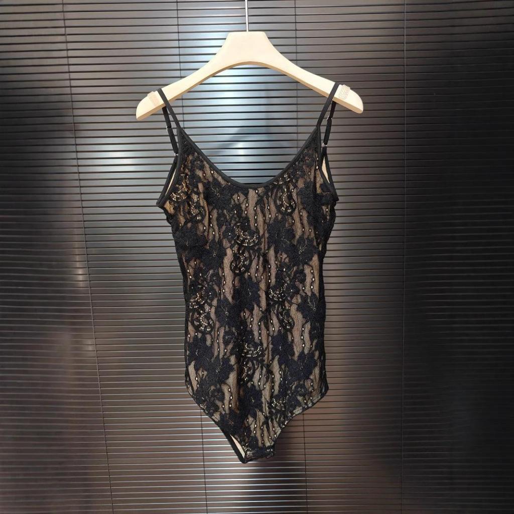 Sosexy【พร้อมส่ง】บอดี้สูทสายเดี่ยวลายลูกไม้ งานใหม่ มี3สี - รูปที่ 5